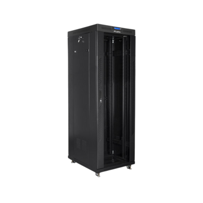 Szafa rack Lanberg 19" 37U 600x800mm stojąca LCD V2 Drzwi szklane Czarny