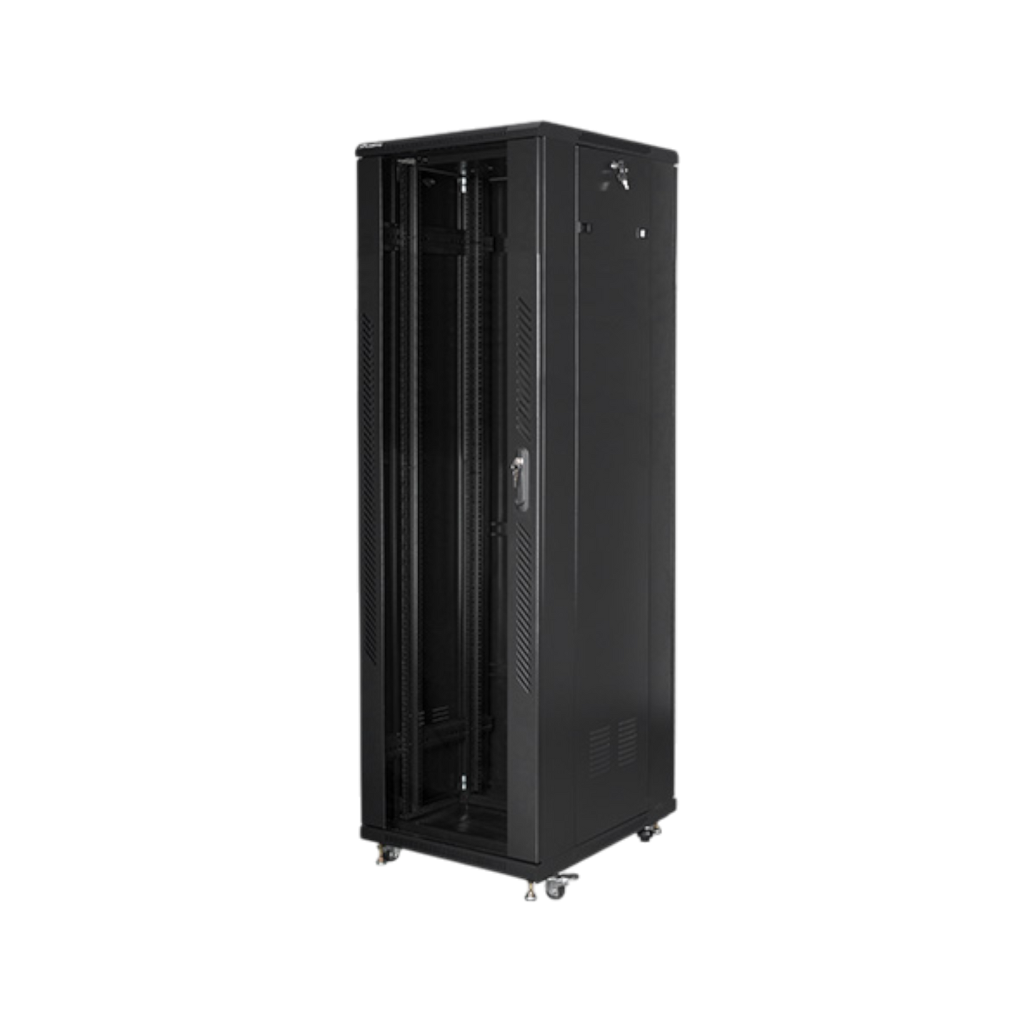 Szafa rack Lanberg 19" 42U 600x800mm stojąca Drzwi szklane Czarny