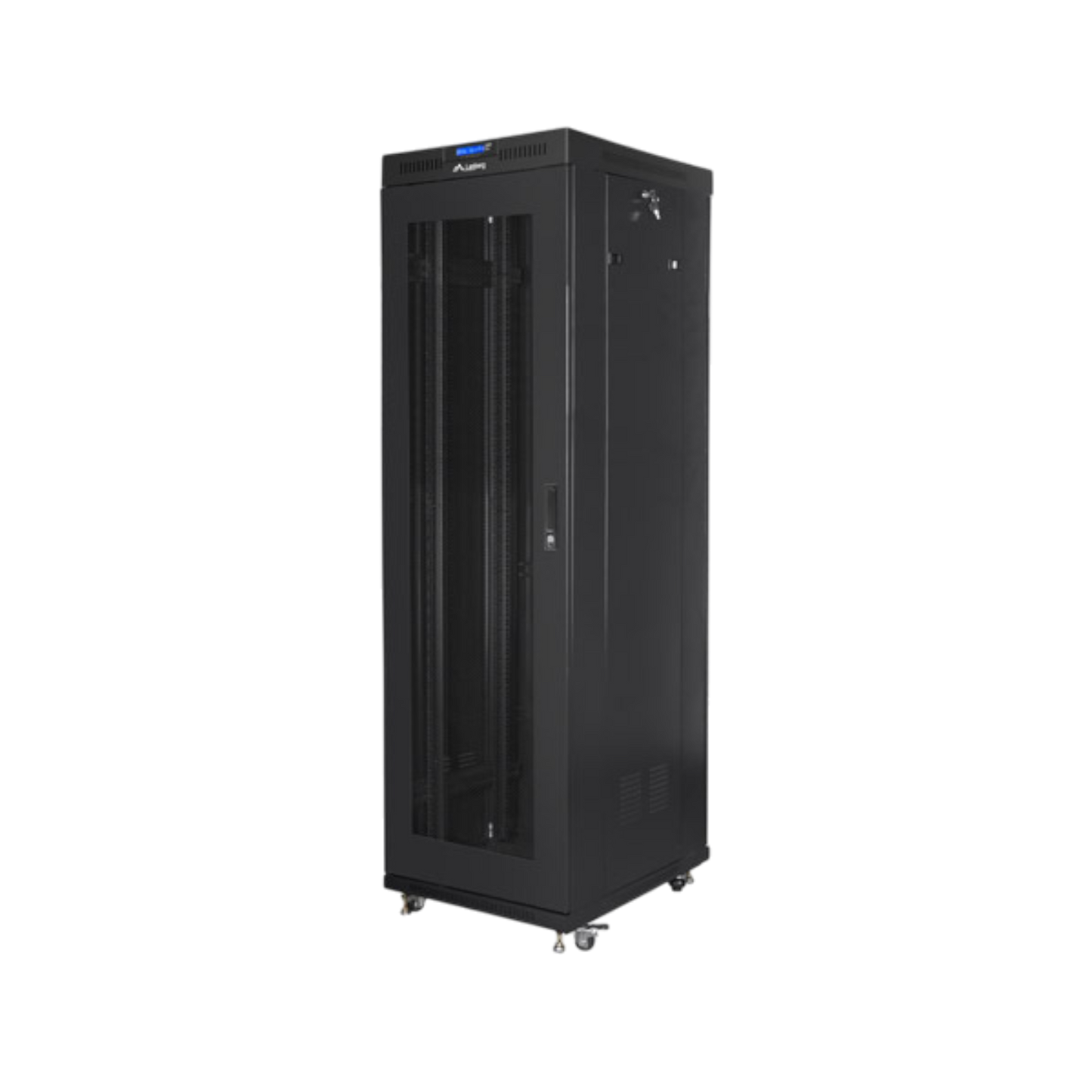 Szafa rack Lanberg 19" 42U 600x800mm stojąca LCD V2 Drzwi perforowane Czarny