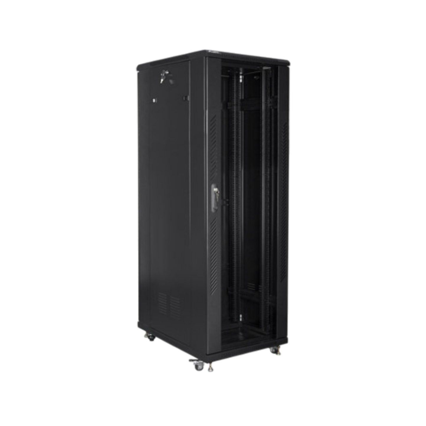 Szafa rack Lanberg 19" 47U 800x800mm stojąca Drzwi szklane Czarny