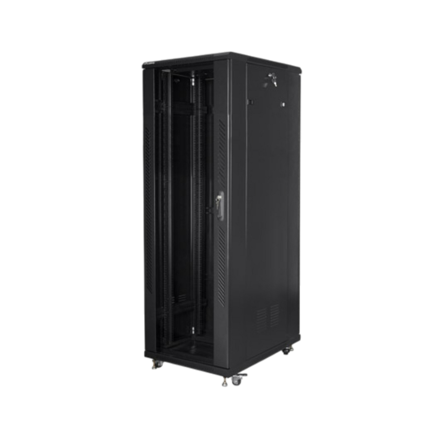 Szafa rack Lanberg 19" 47U 800x800mm stojąca Drzwi szklane Czarny