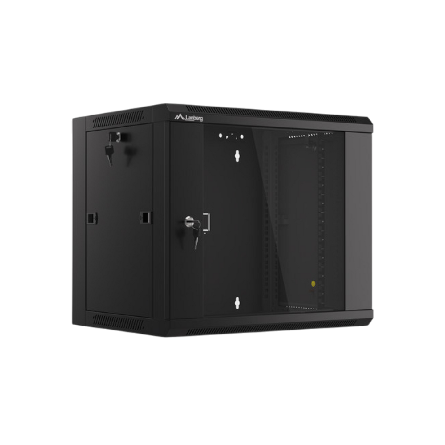 Szafa rack Lanberg 19" 9U 570x450mm wisząca Drzwi szklane Czarny
