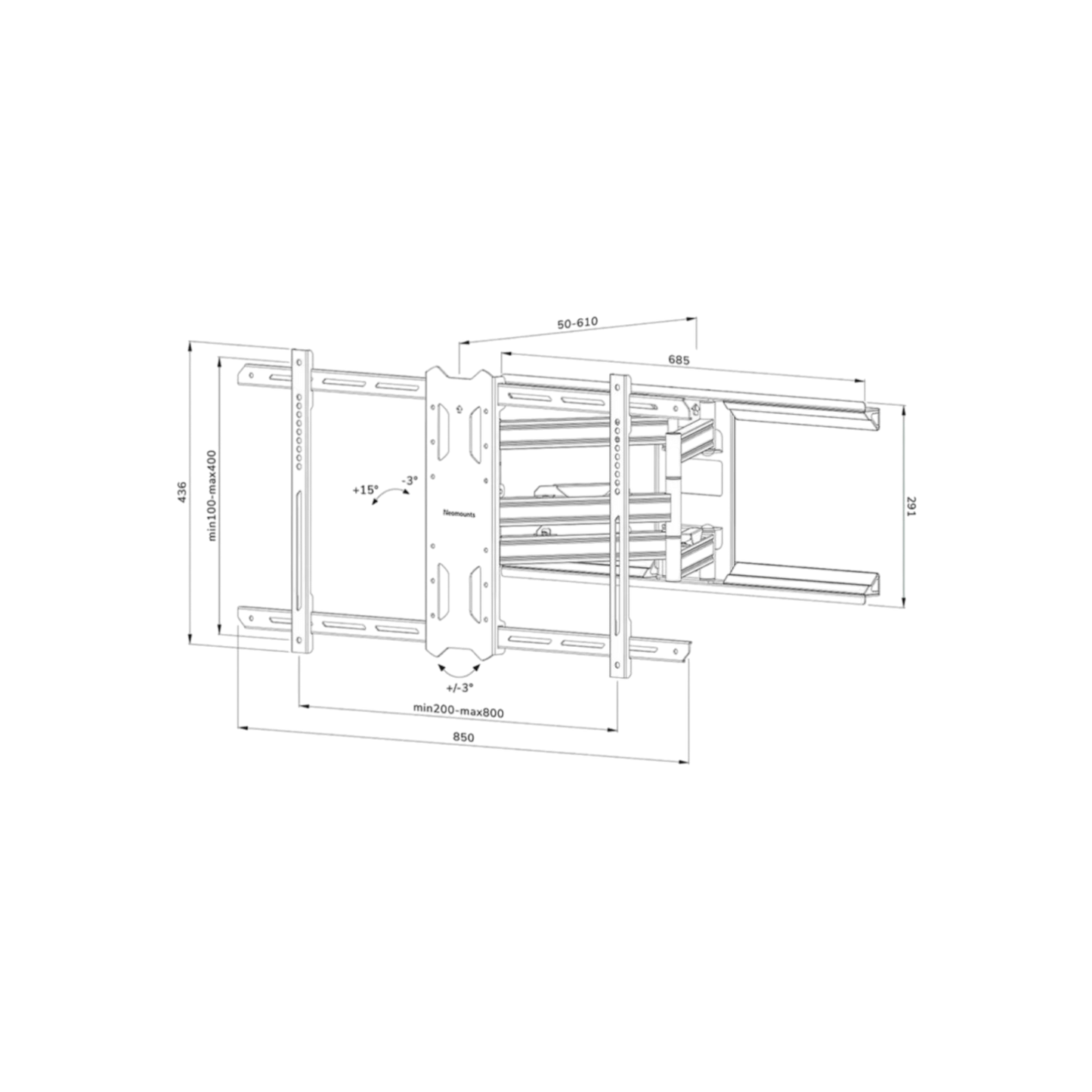 Uchwyt ścienny do TV Neomounts WL40S-850BL18 43" - 86" VESA 60kg
