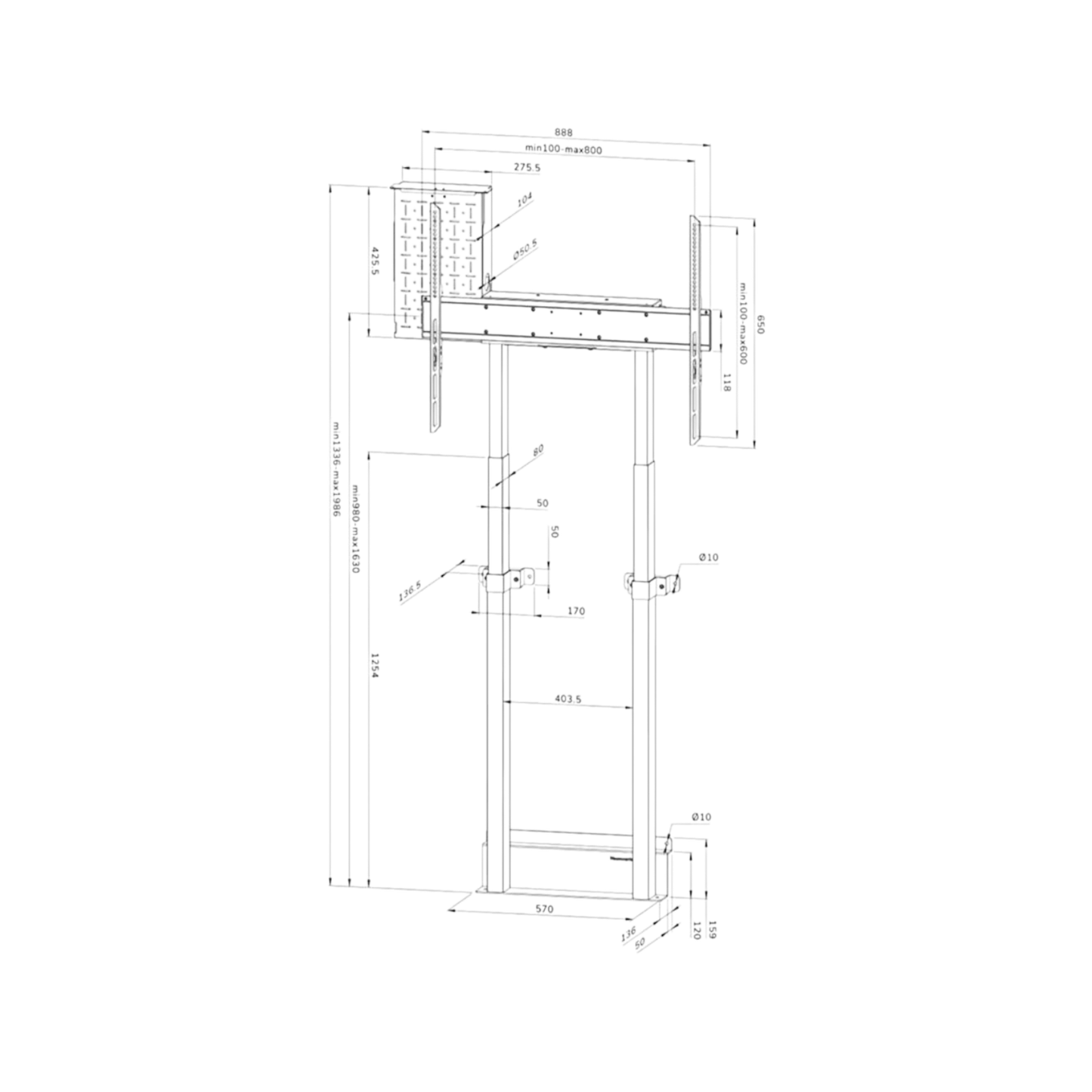 Uchwyt ścienny elektryczny do TV Neomounts WL55-875BL1 55" - 100" VESA 110kg