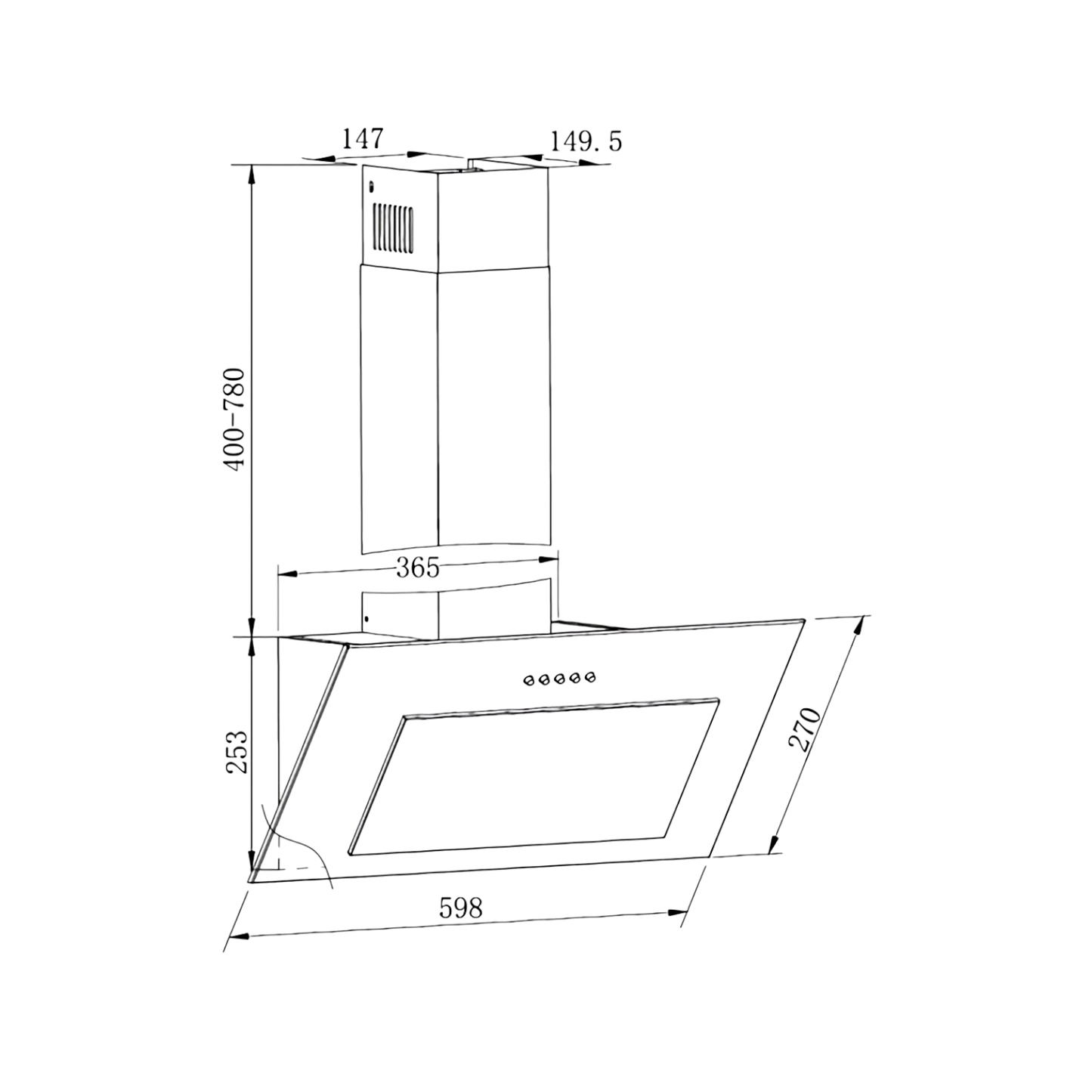 Okap kominowy Amica OKP6251S 60cm