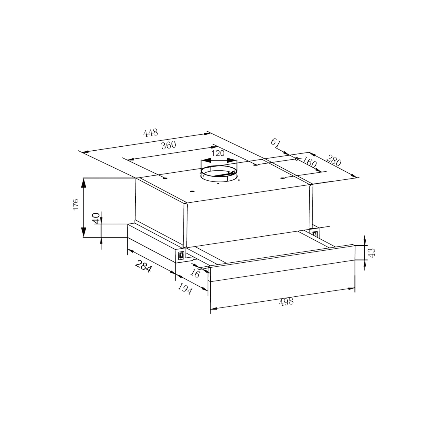 Okap teleskopowy Amica OTP5234W 50cm