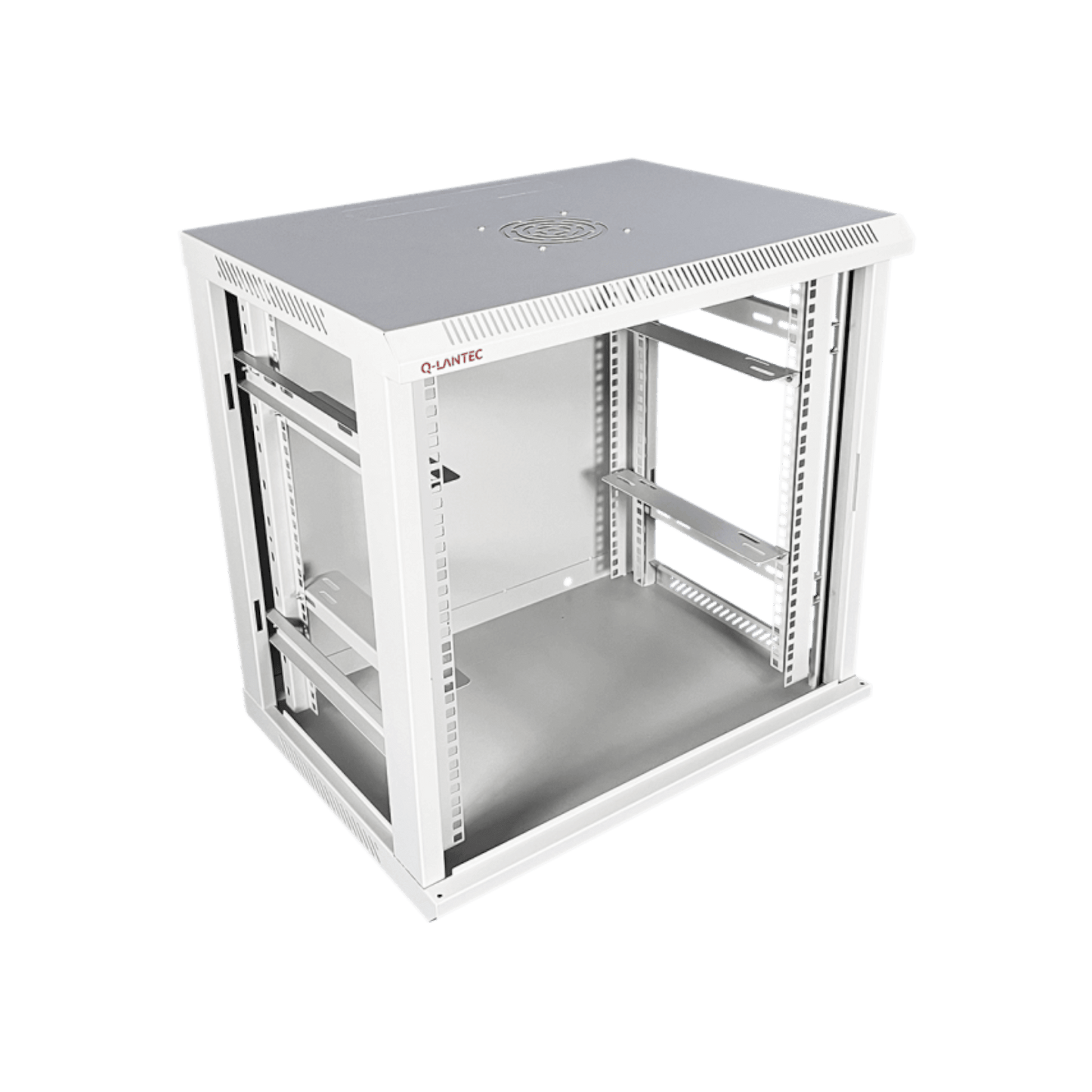 Szafa rack Q-LANTEC 19" 12U 600x450mm wisząca Drzwi szklane Szary