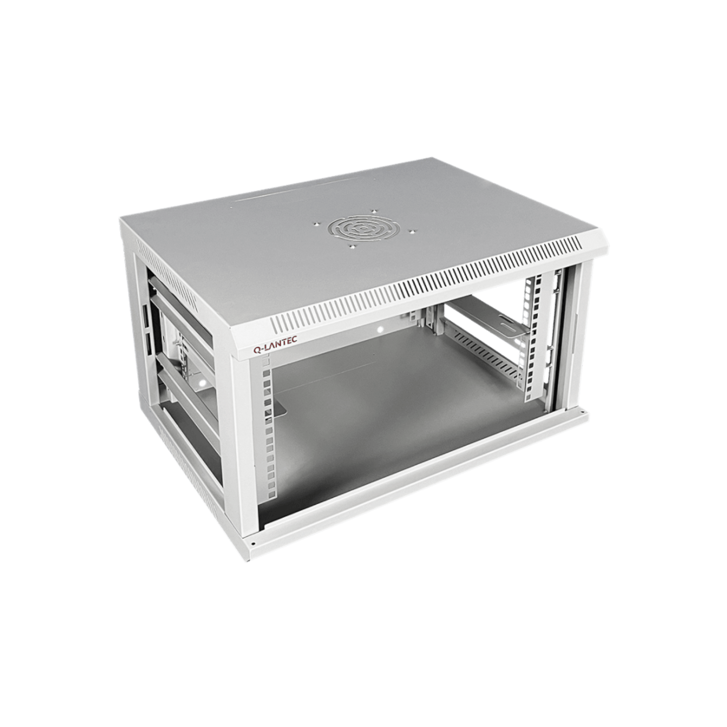 Szafa rack Q-LANTEC 19" 6U 600x450mm wisząca Drzwi szklane Szary