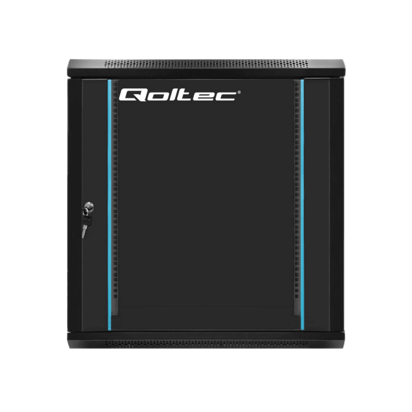 Szafa rack Qoltec 19" 12U 600x635x450mm wisząca Drzwi szklane Czarny