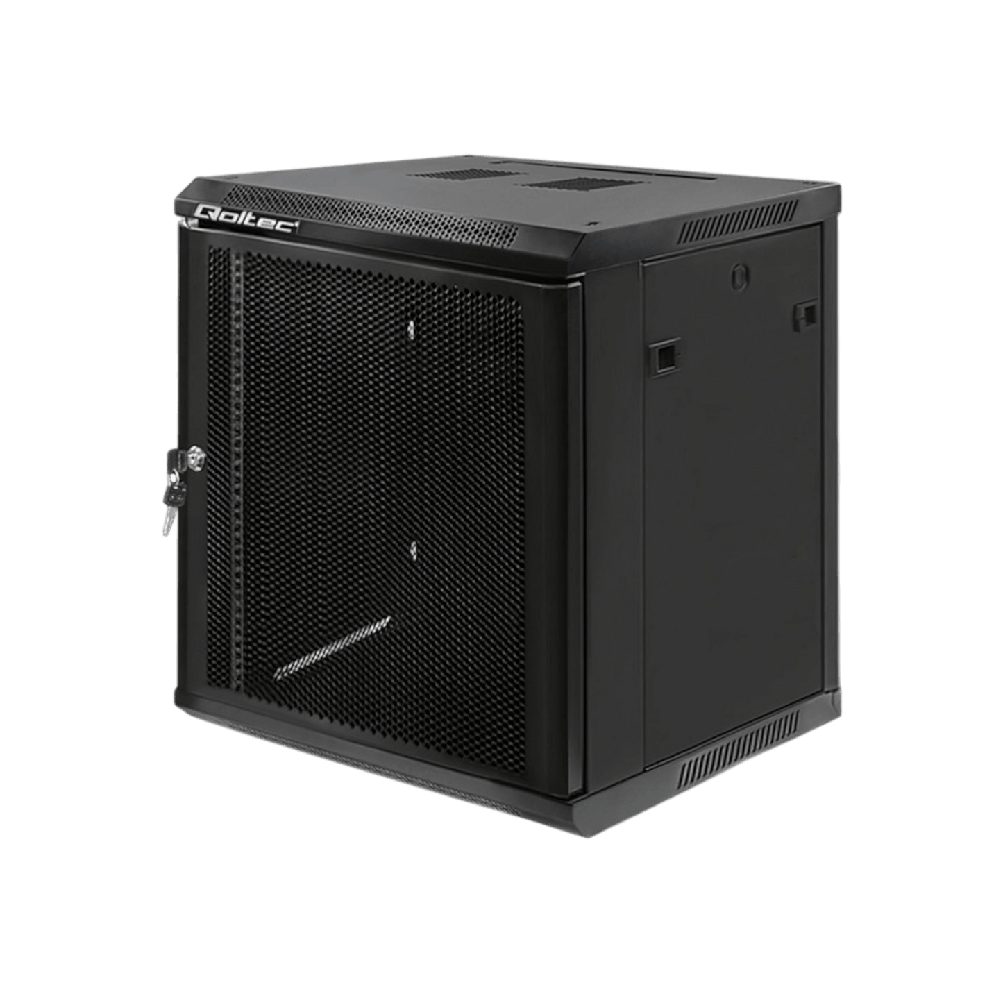 Szafa rack Qoltec 19" 12U 600x635x600mm wisząca Drzwi perforowane Czarny