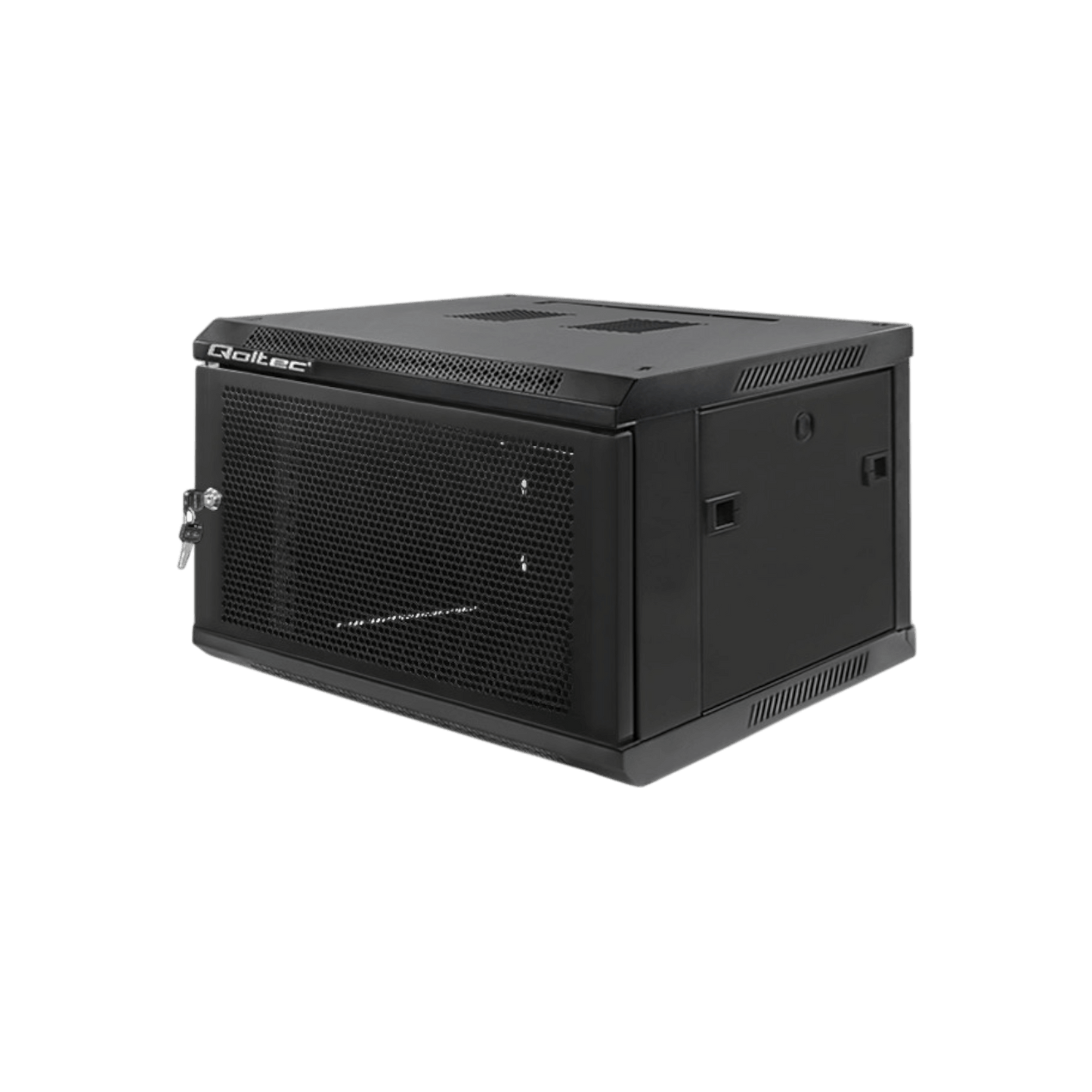 Szafa rack Qoltec 19" 6U 600x370x600mm wisząca Drzwi perforowane Czarny
