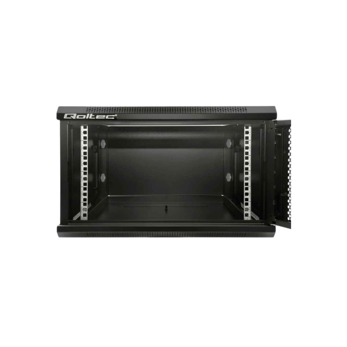Szafa rack Qoltec 19" 6U 600x370x600mm wisząca Drzwi perforowane Czarny