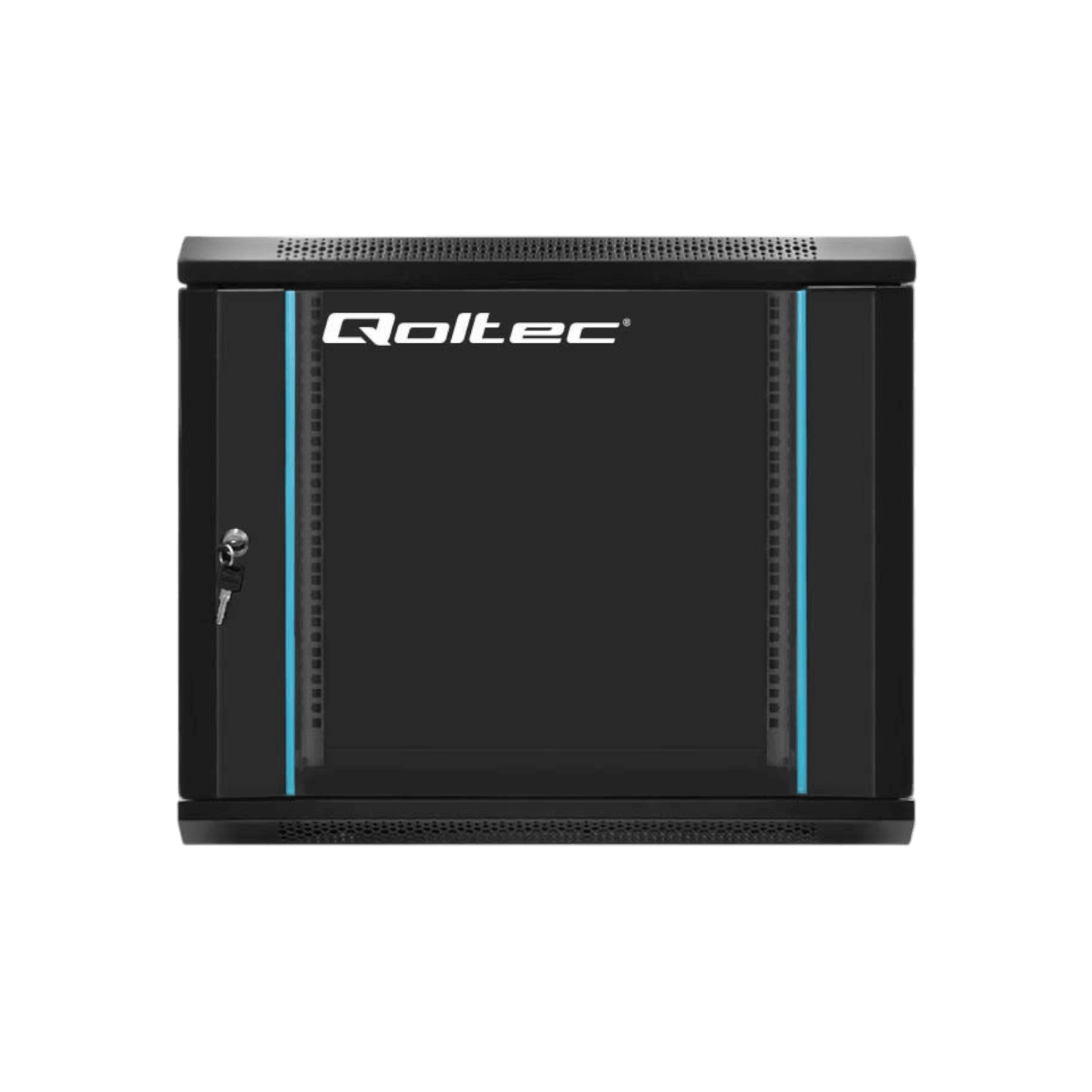 Szafa rack Qoltec 19" 9U 600x500x600mm wisząca Drzwi szklane Czarny