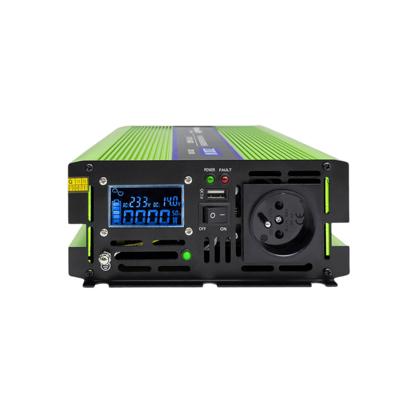 Przetwornica Qoltec Monolith 51942 12V na 230V 1000W/2000W LCD Czysta sinusoida