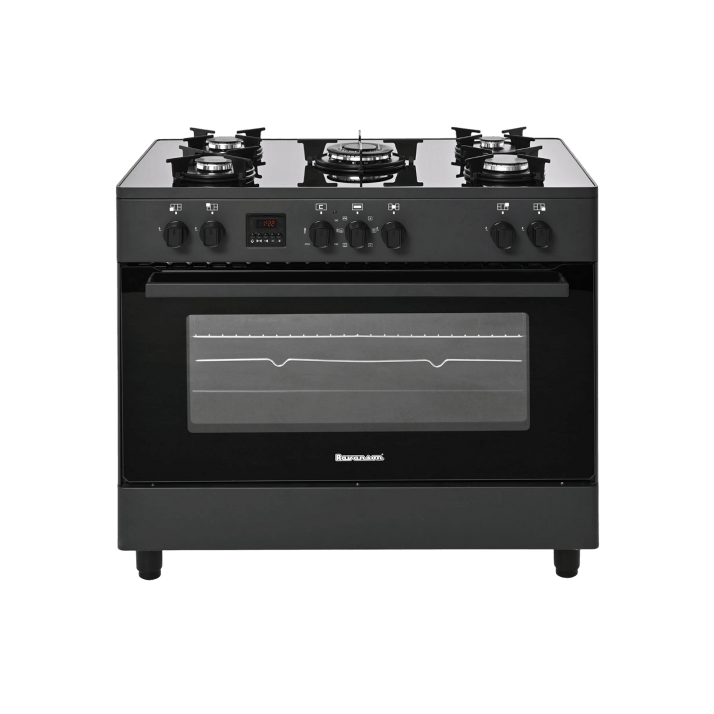 Kuchnia gazowo-elektryczna Ravanson KWGE-K90 Glass Black