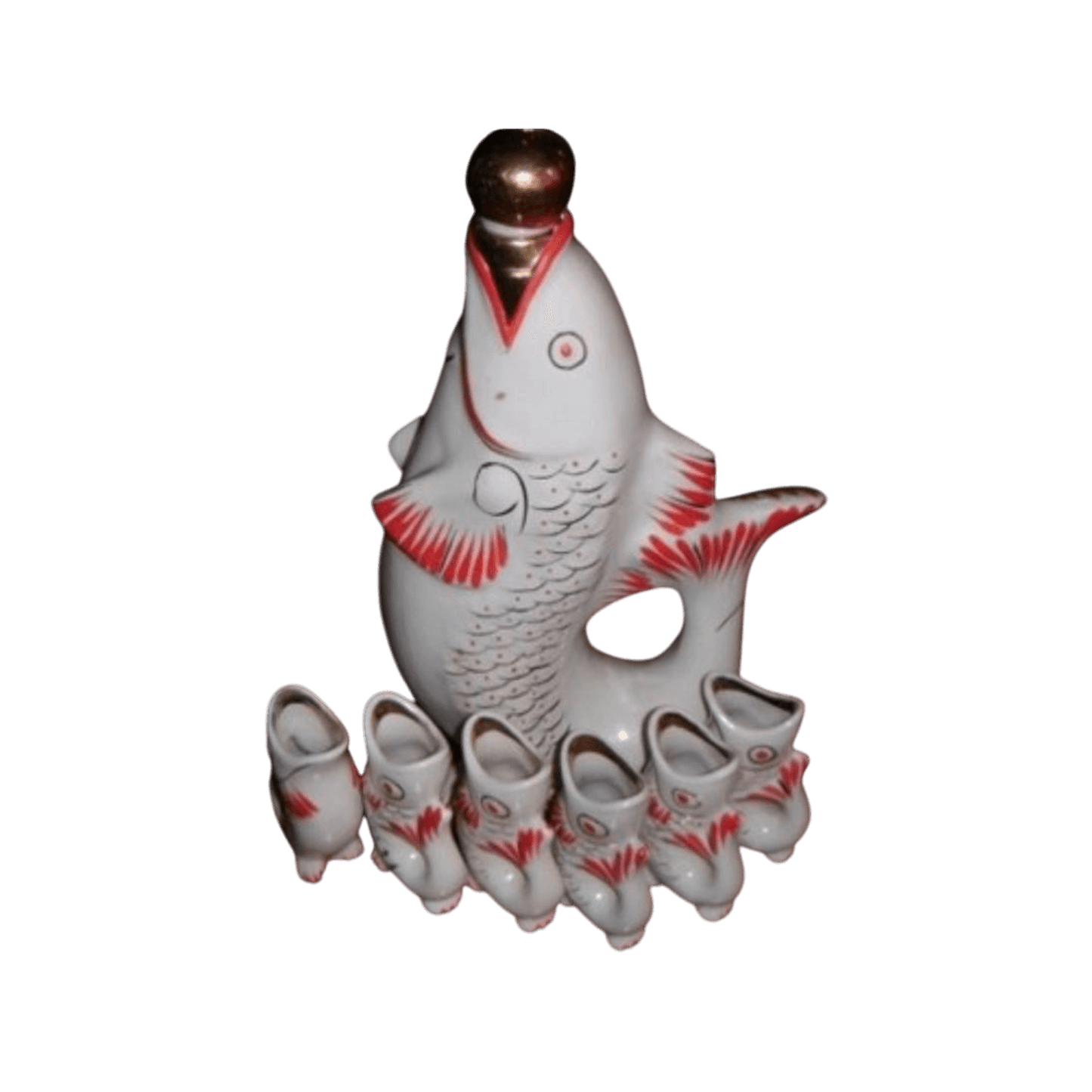 Szklana rybka z porcelany