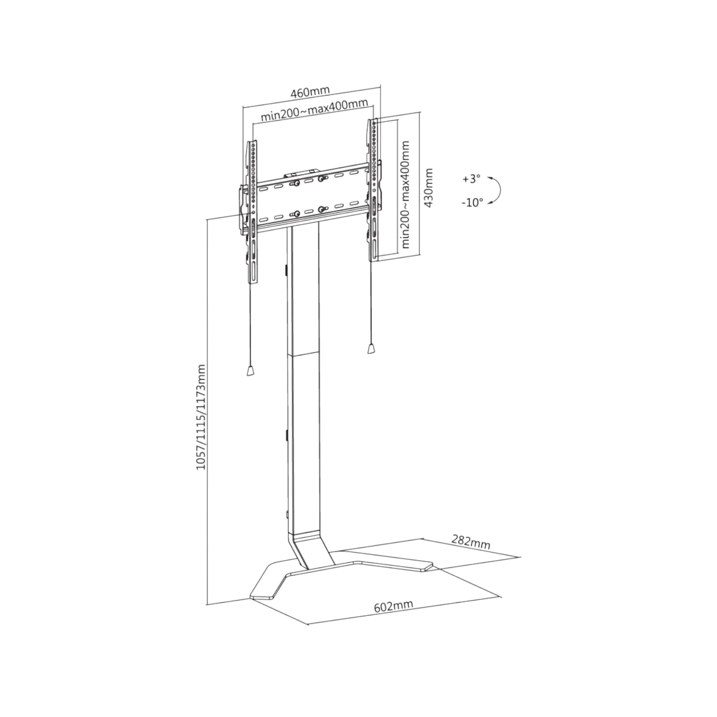 Stojak podłogowy do TV Techly ICA-TR47 32 – 70" VESA 40kg