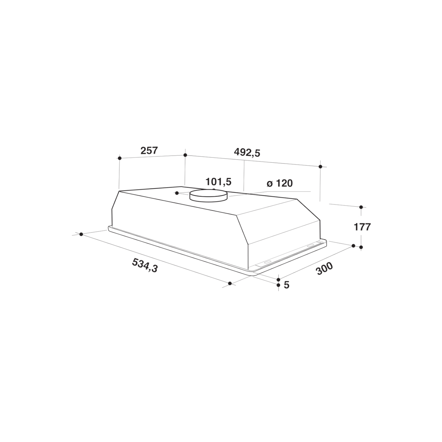 Okap do zabudowy Whirlpool WCT 64 FLY X 50cm