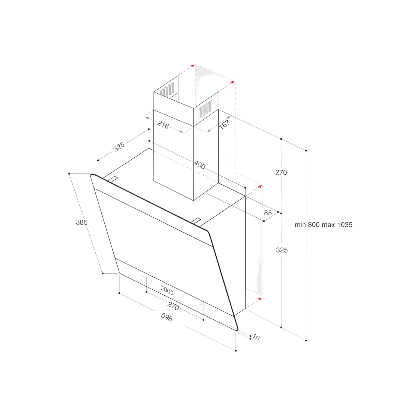 Okap wolnowiszący Whirlpool WHVP 62F LT SD 60cm