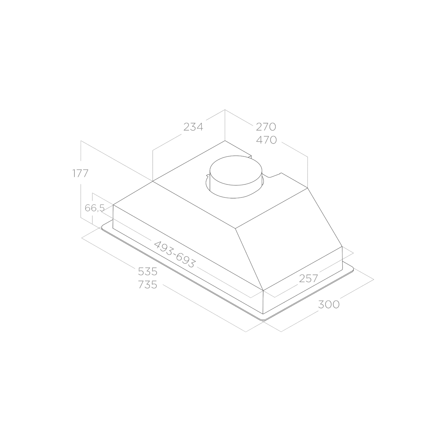 Okap do zabudowy Elica ERA C IX/A/72 80cm