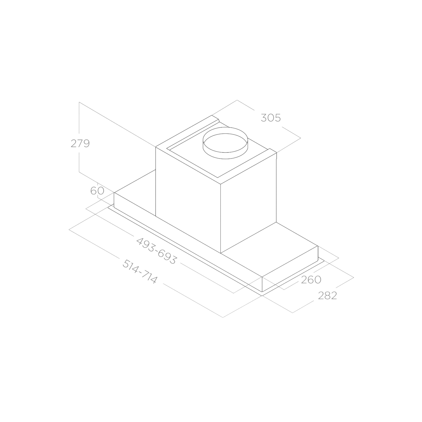 Okap do zabudowy Elica HIDDEN 2.0 IX/A/72 80cm