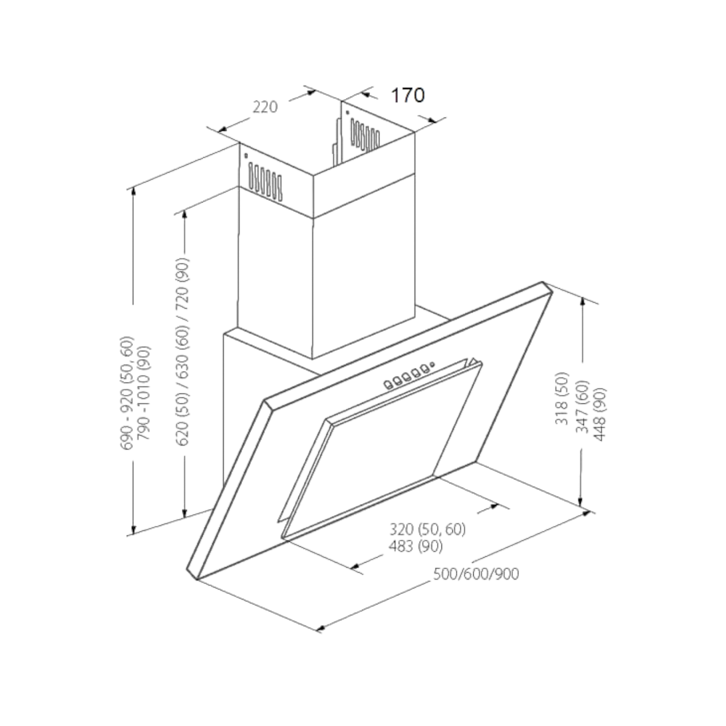 Okap kominowy Akpo WK-4 Nero Line Eco 60cm