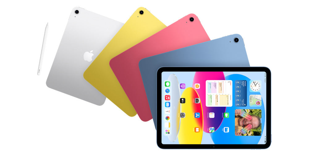Tablety Apple iPad w różnych kolorach oraz rysik