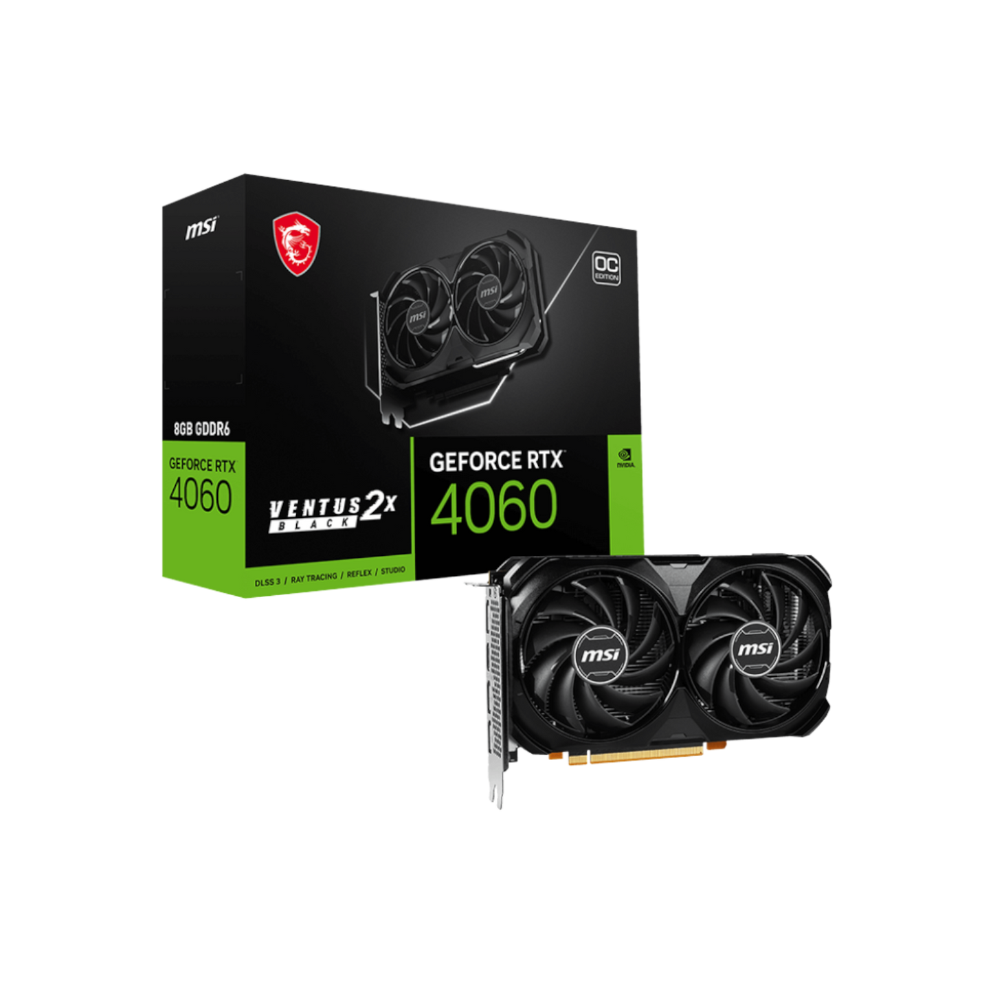 Karta graficzna MSI GeForce RTX 4060 VENTUS 2X BLACK OC 8GB GDDR6