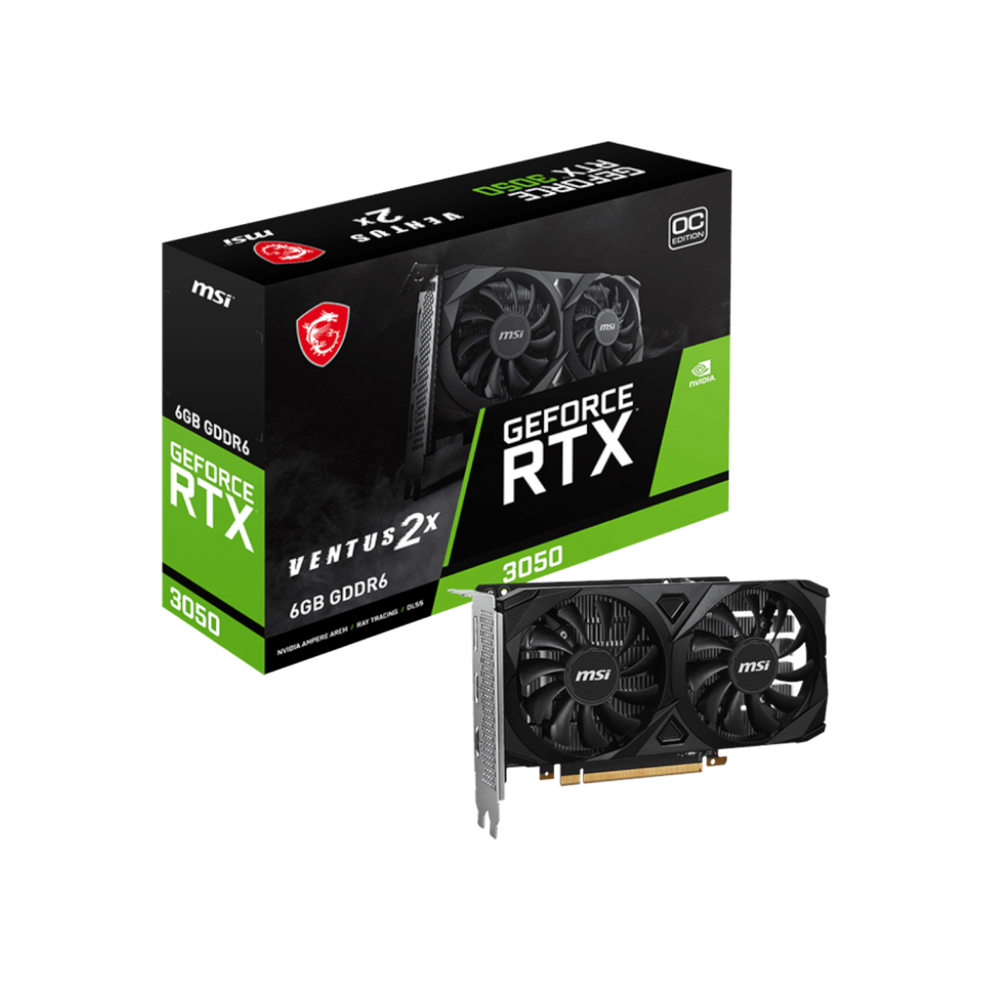 Karta graficzna MSI GeForce RTX 3050 VENTUS 2X OC 6GB GDDR6