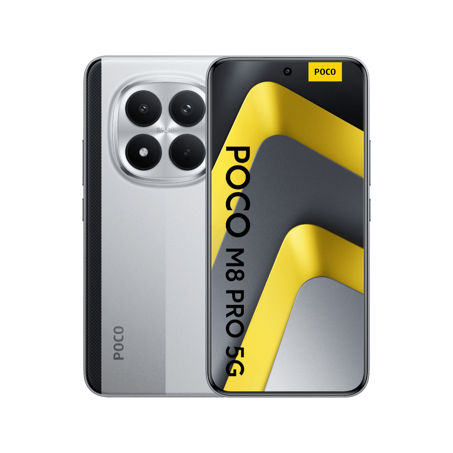 POCO M8 Pro 5G srebrny przód i tył