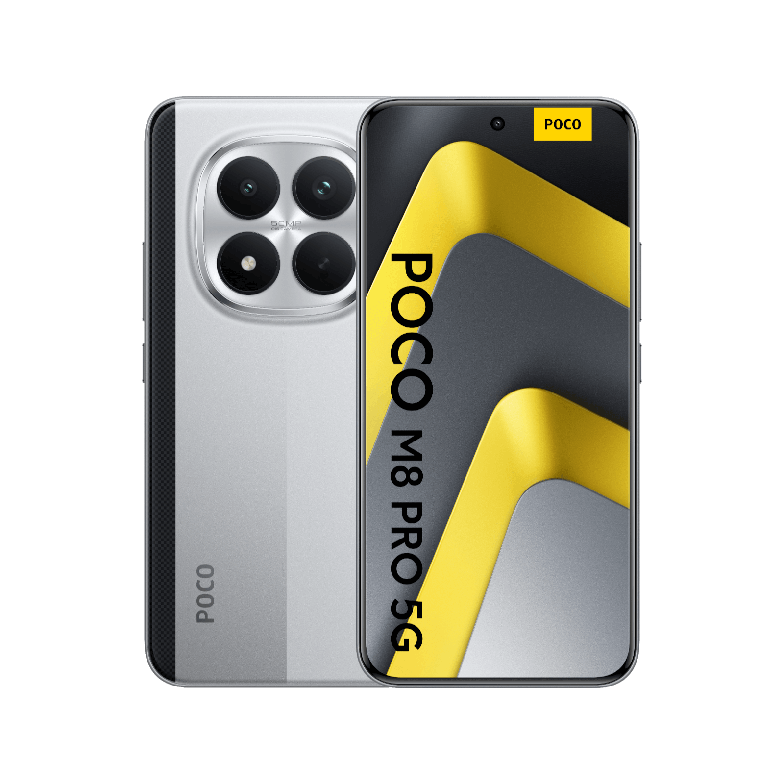POCO M8 Pro 5G srebrny przód i tył