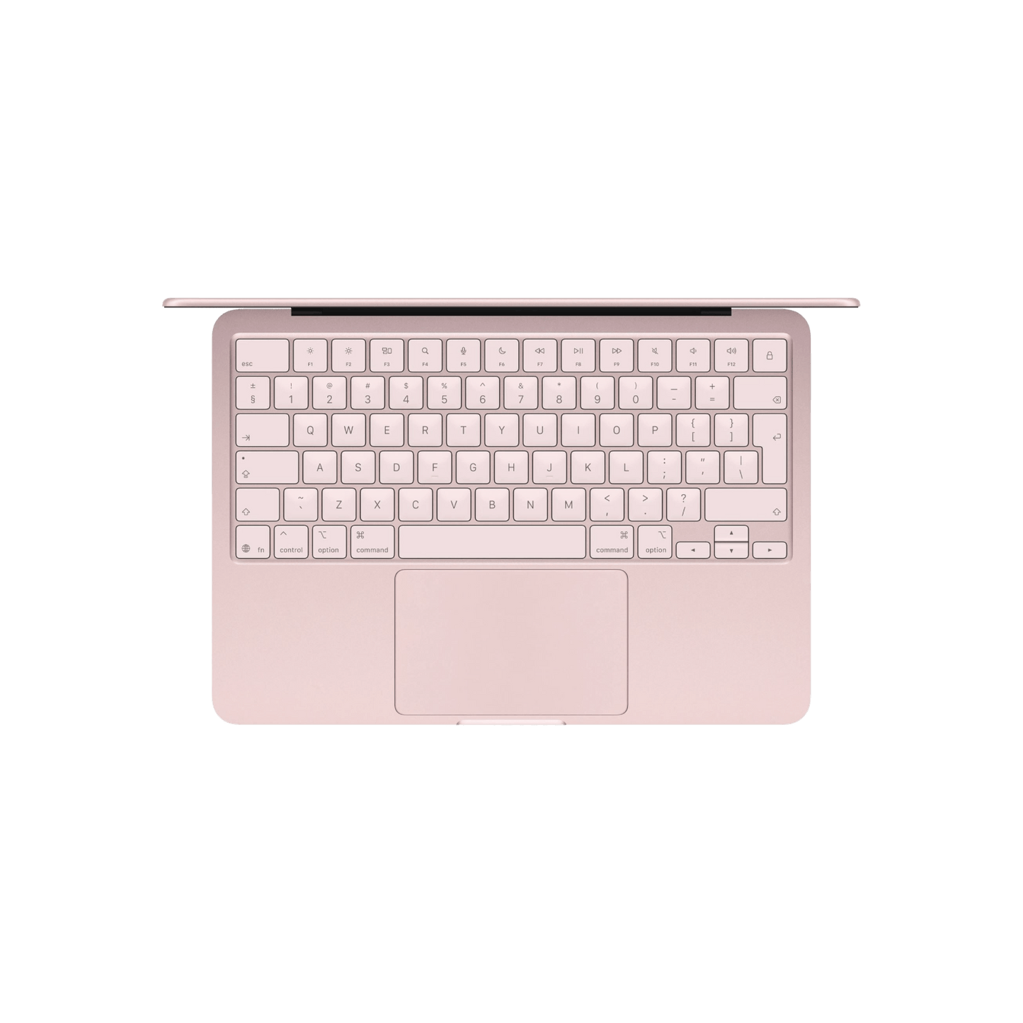 Laptop Apple MacBook Neo Różowy Klawiatura górny rzut