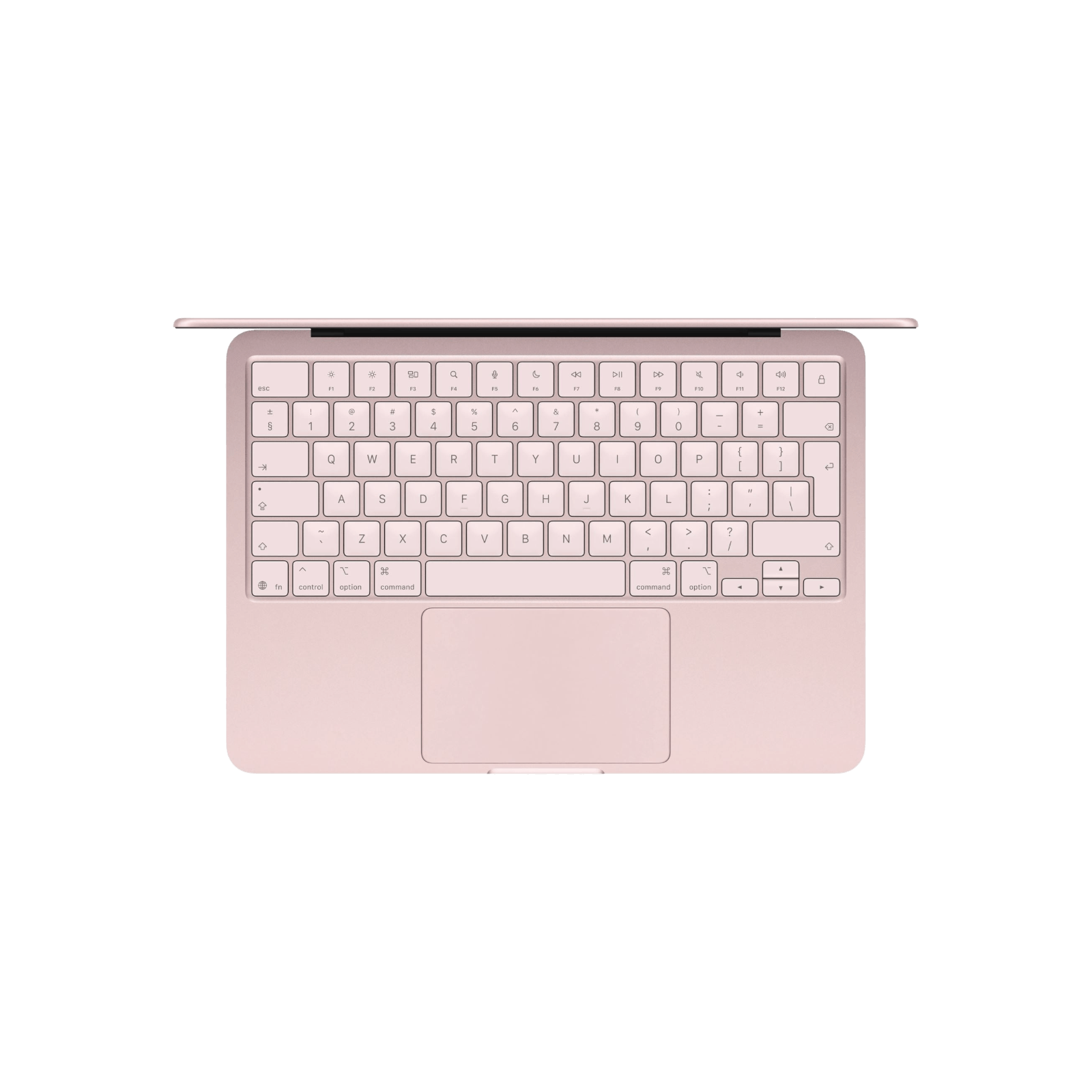 Laptop Apple MacBook Neo Różowy Klawiatura górny rzut