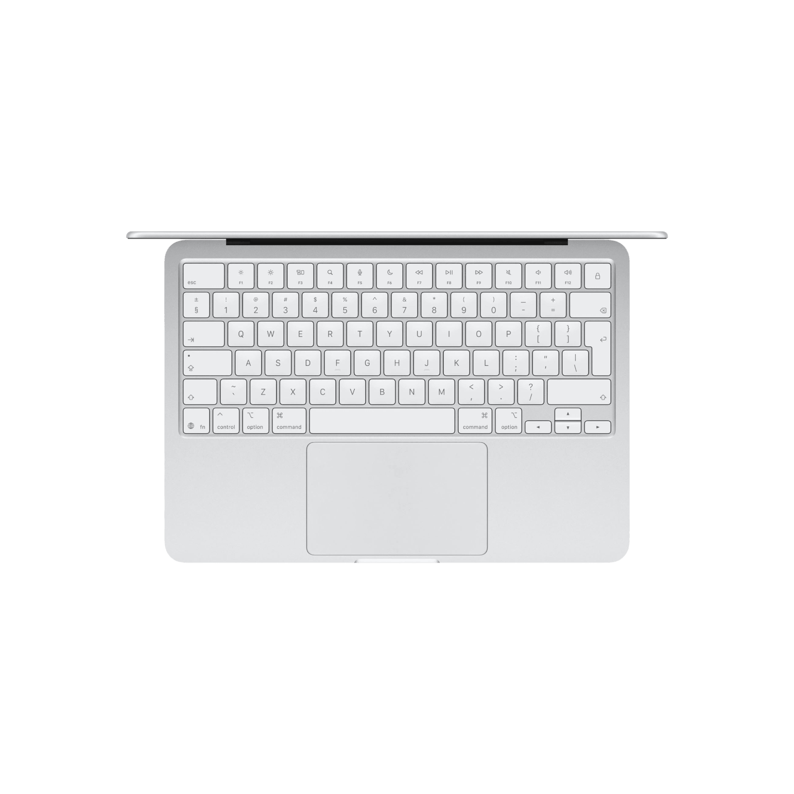 Laptop Apple MacBook Neo Srebrny Rzut z góry