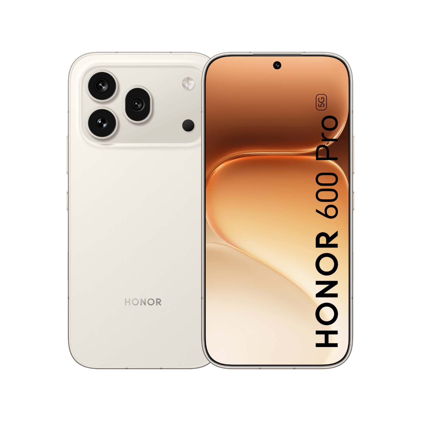 Smartfon HONOR 600 Pro White Gold Front and Back