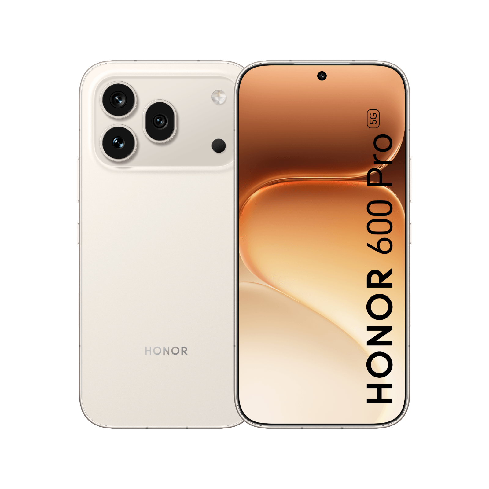 Smartfon HONOR 600 Pro White Gold Front and Back