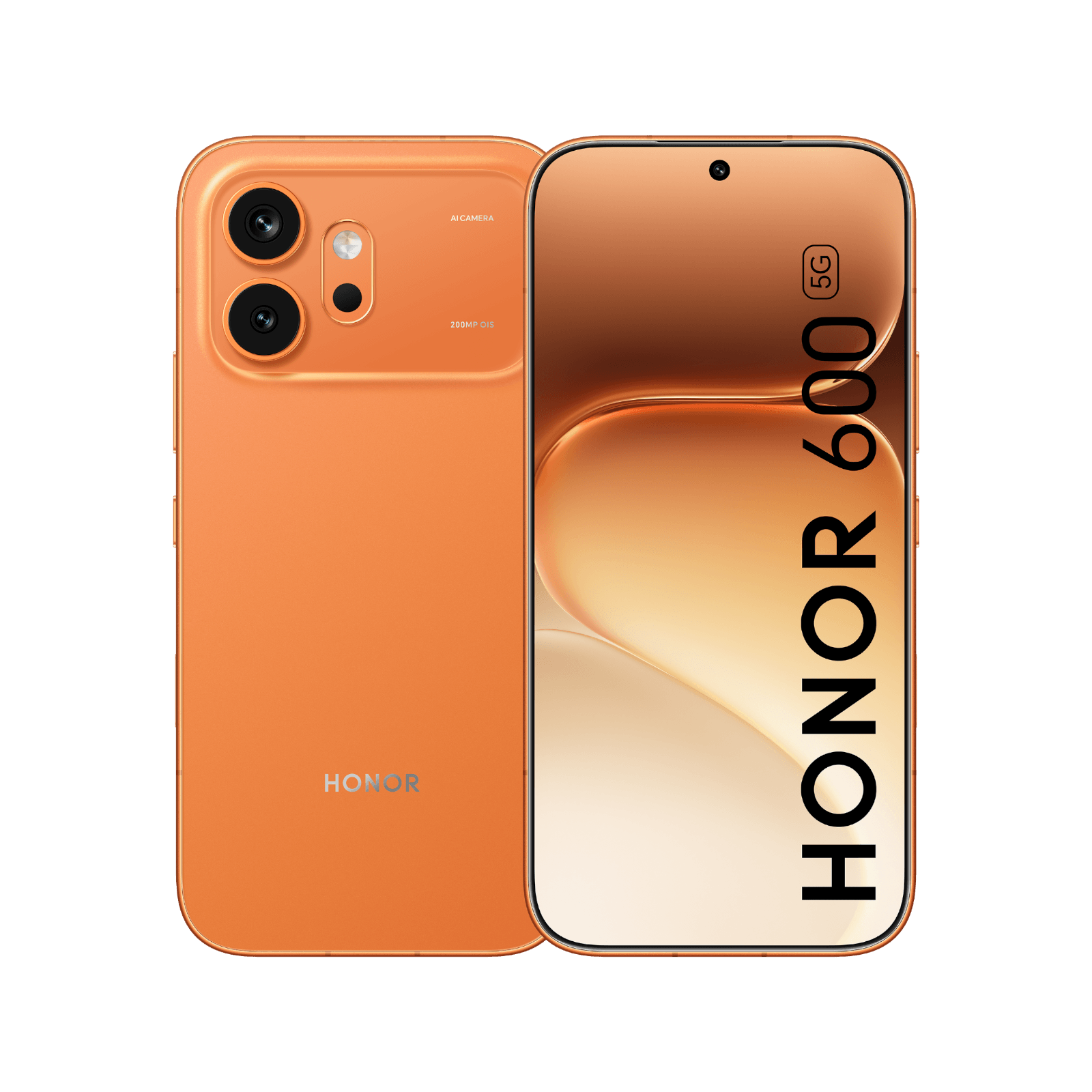 Smartfon HONOR 600 Orange Front and Back