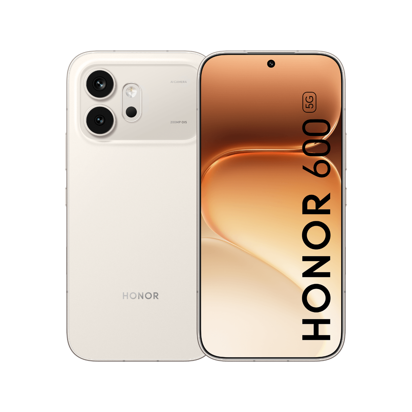 Smartfon HONOR 600 White Gold Front and Back