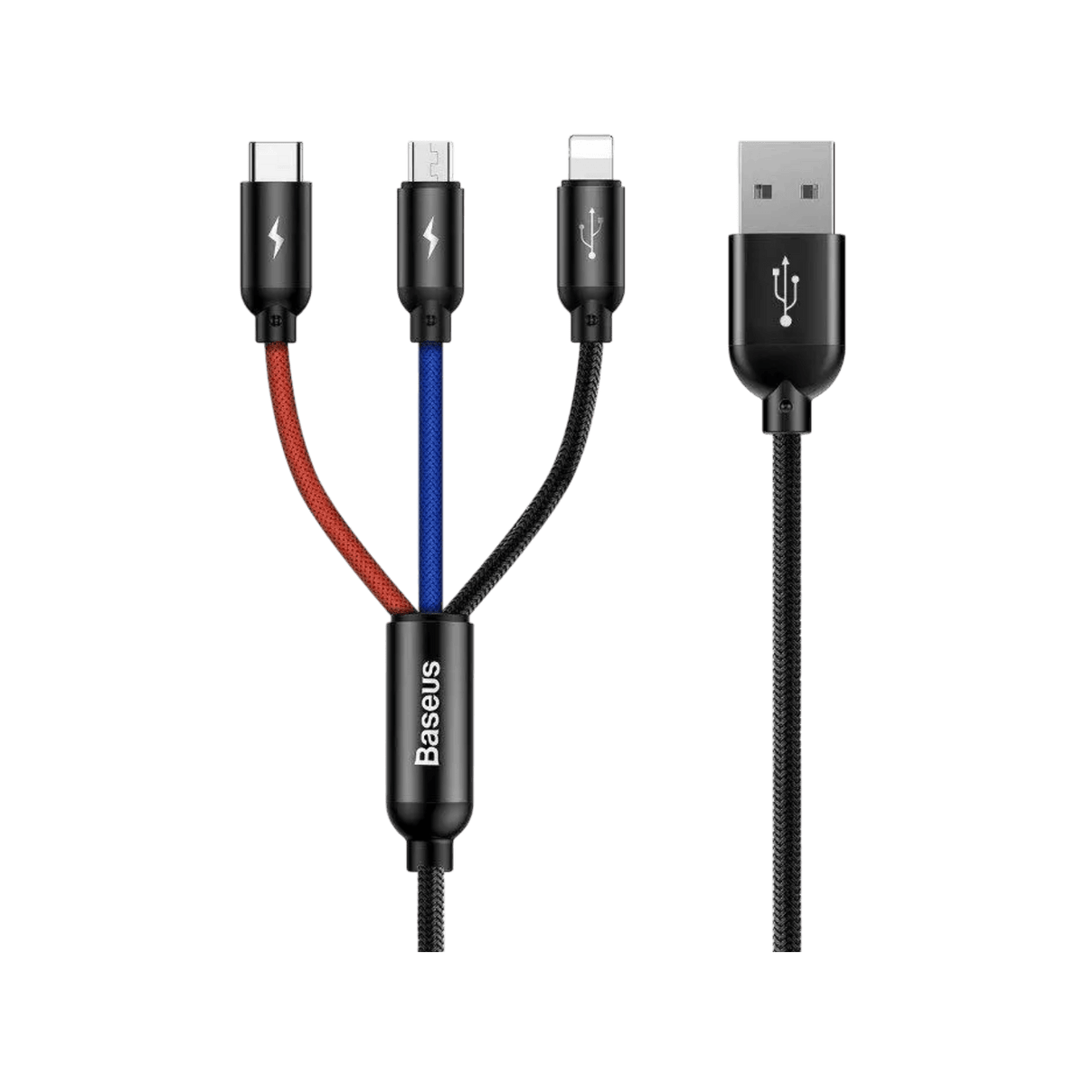 Baseus Three Primary Colors Kabel 3w1 USB - Lightning Micro USB-C 30cm