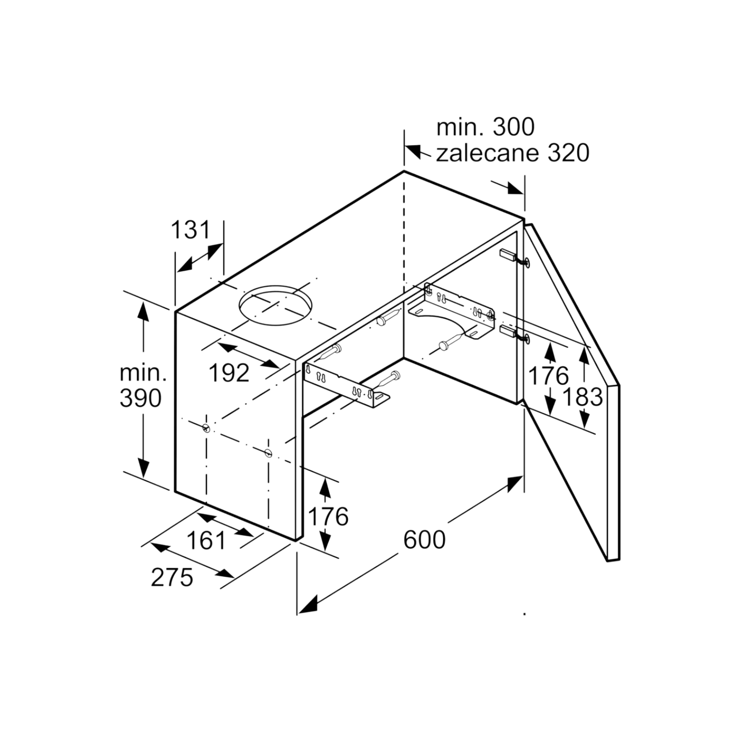 Okap teleskopowy Bosch DFM064W54 60cm