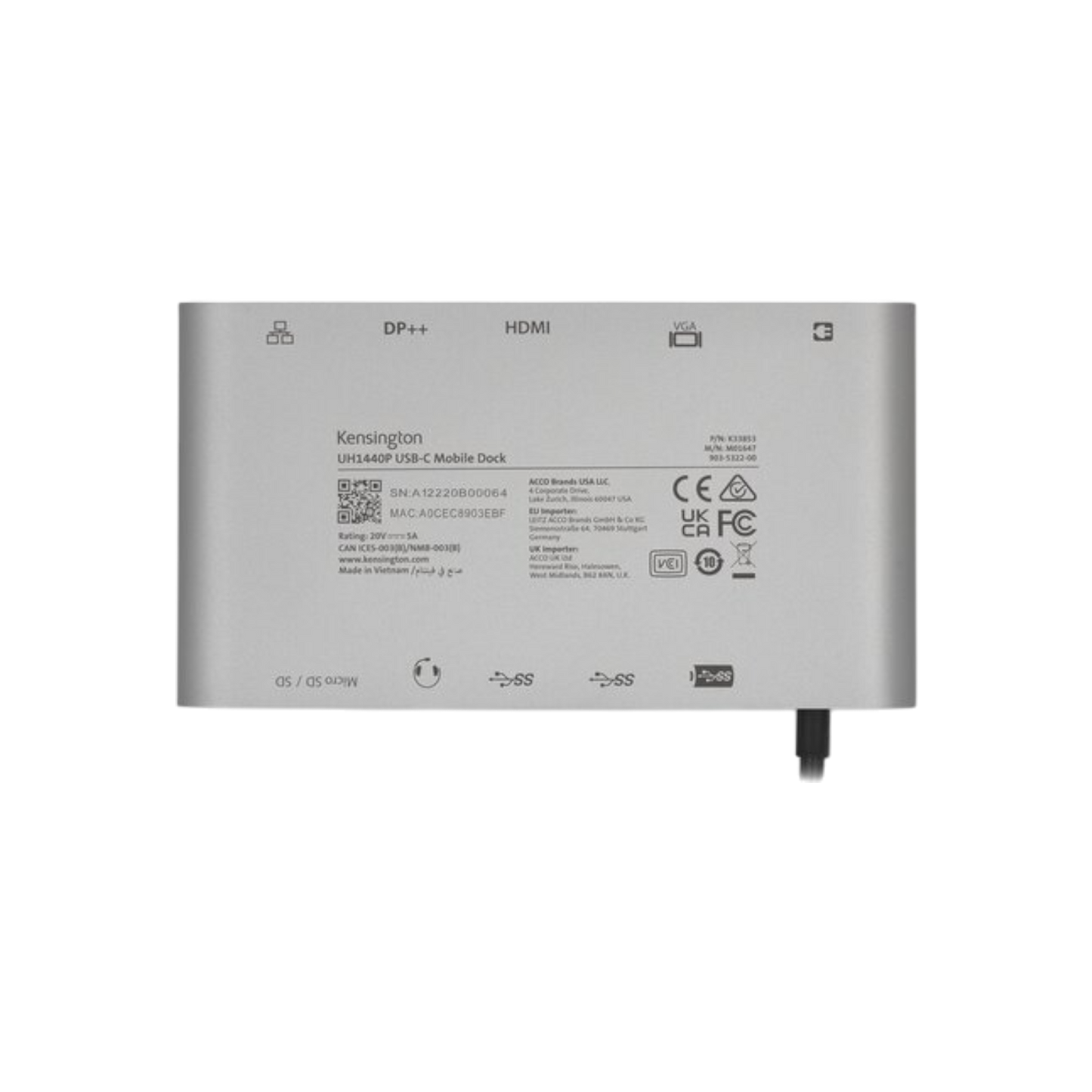 Stacja dokująca Kensington UH1440P USB-C Dual Video Power Delivery 85 W