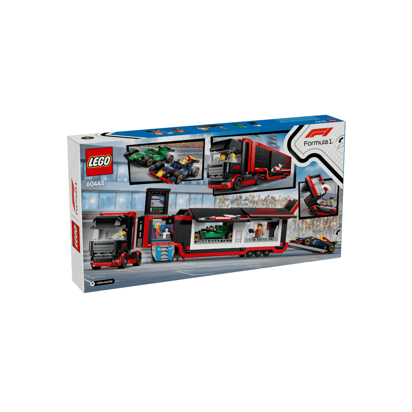 LEGO City Zestaw F1 Ciężarówka z bolidami RB20 i AMR24 F1 60445