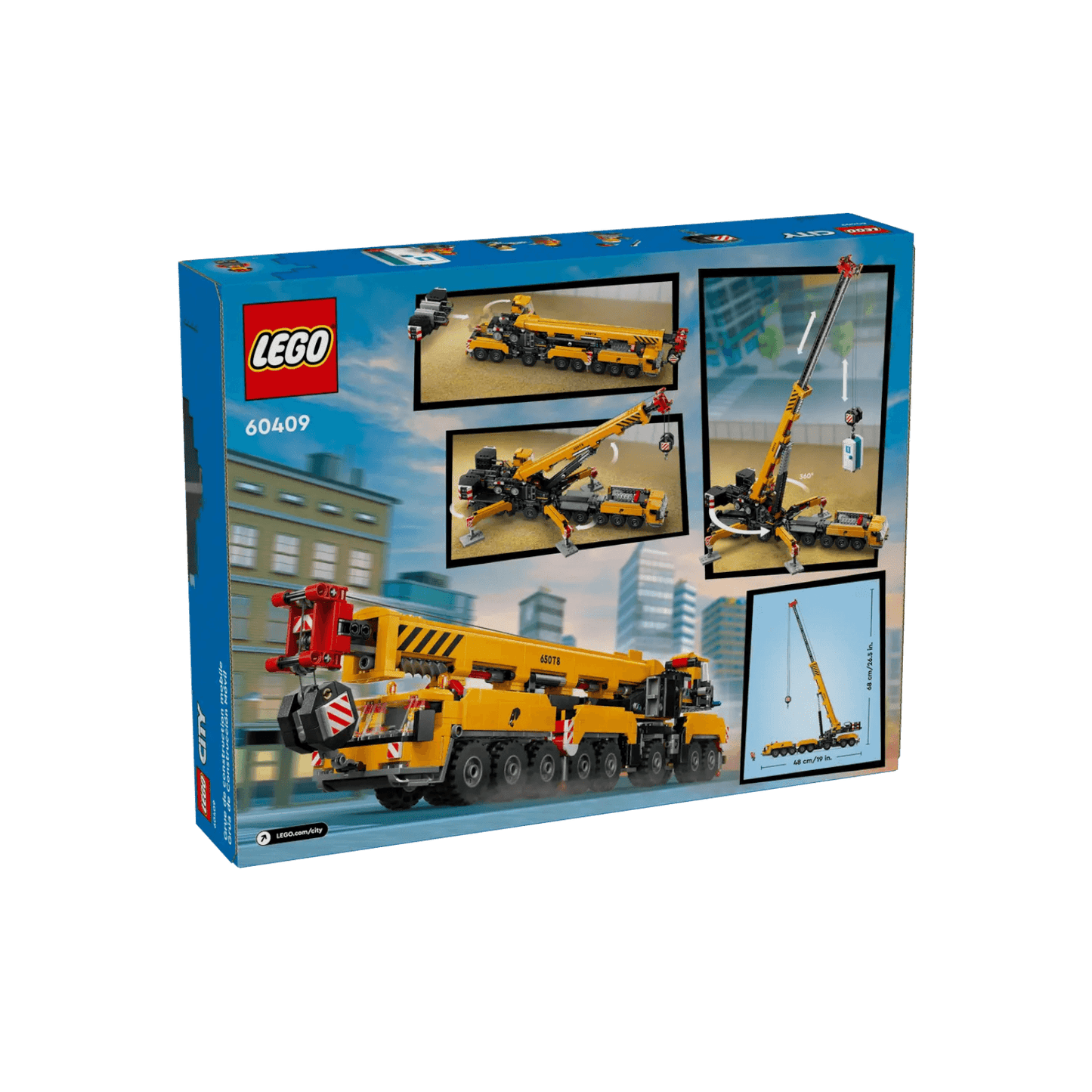 LEGO City Zestaw konstrukcyjny Żółty ruchomy żuraw 60409