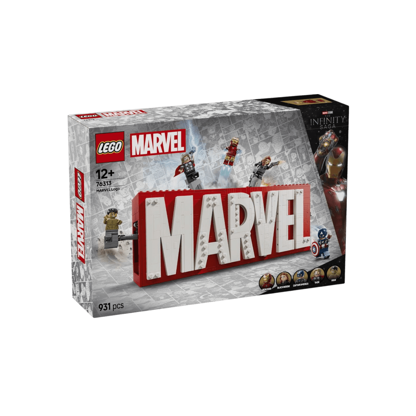 LEGO Marvel Super Heroes Logo MARVEL z minifigurkami 76313