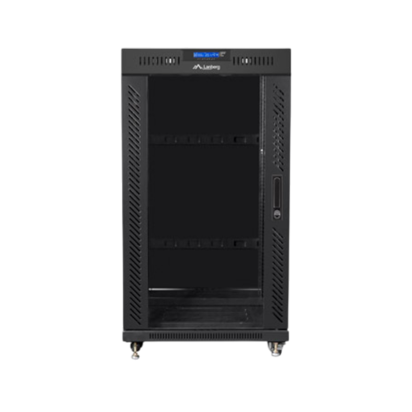 Szafa rack Lanberg 19" 22U 600x800mm stojąca LCD V2 Drzwi szklane Czarny