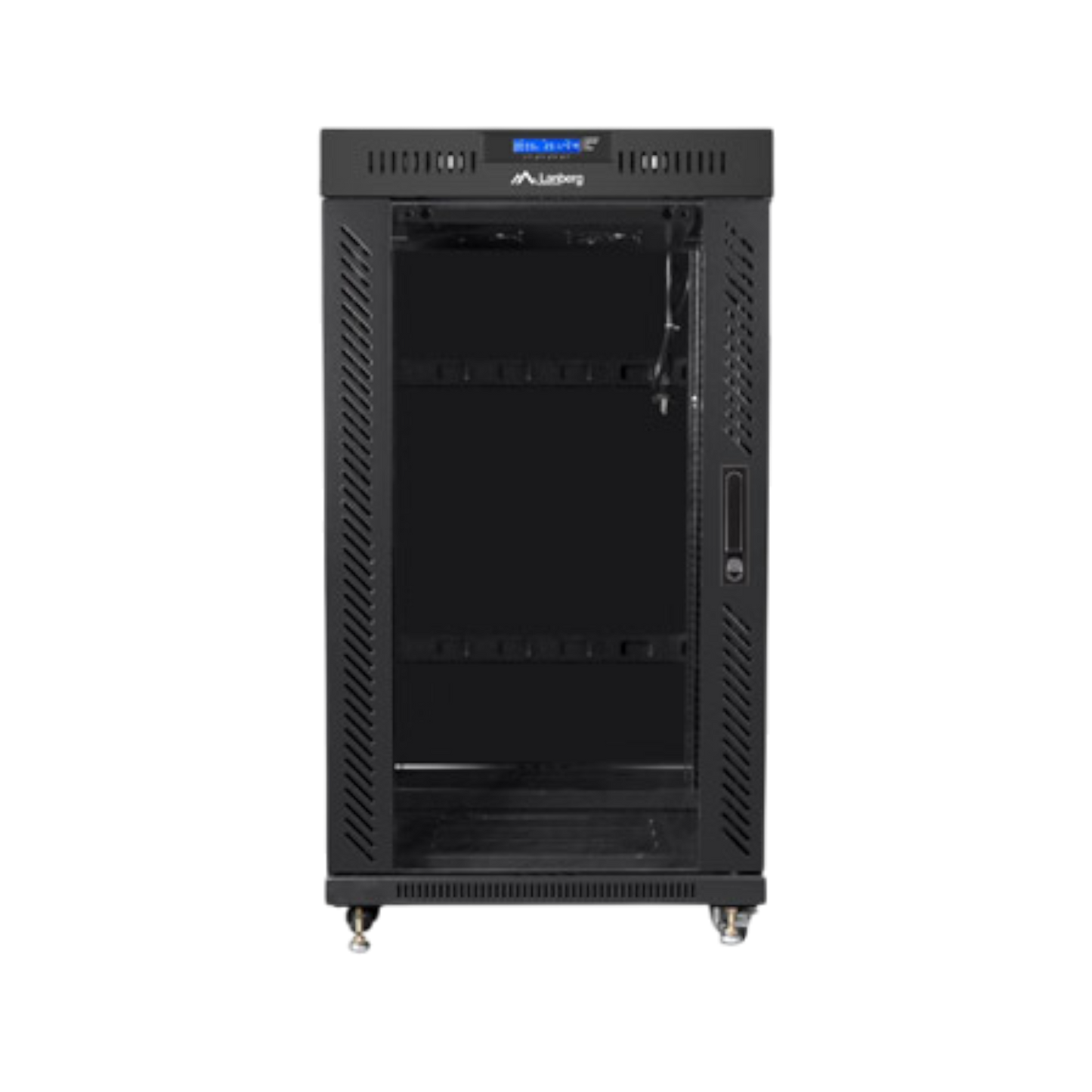 Szafa rack Lanberg 19" 22U 800x800mm stojąca LCD V2 Drzwi szklane Czarny