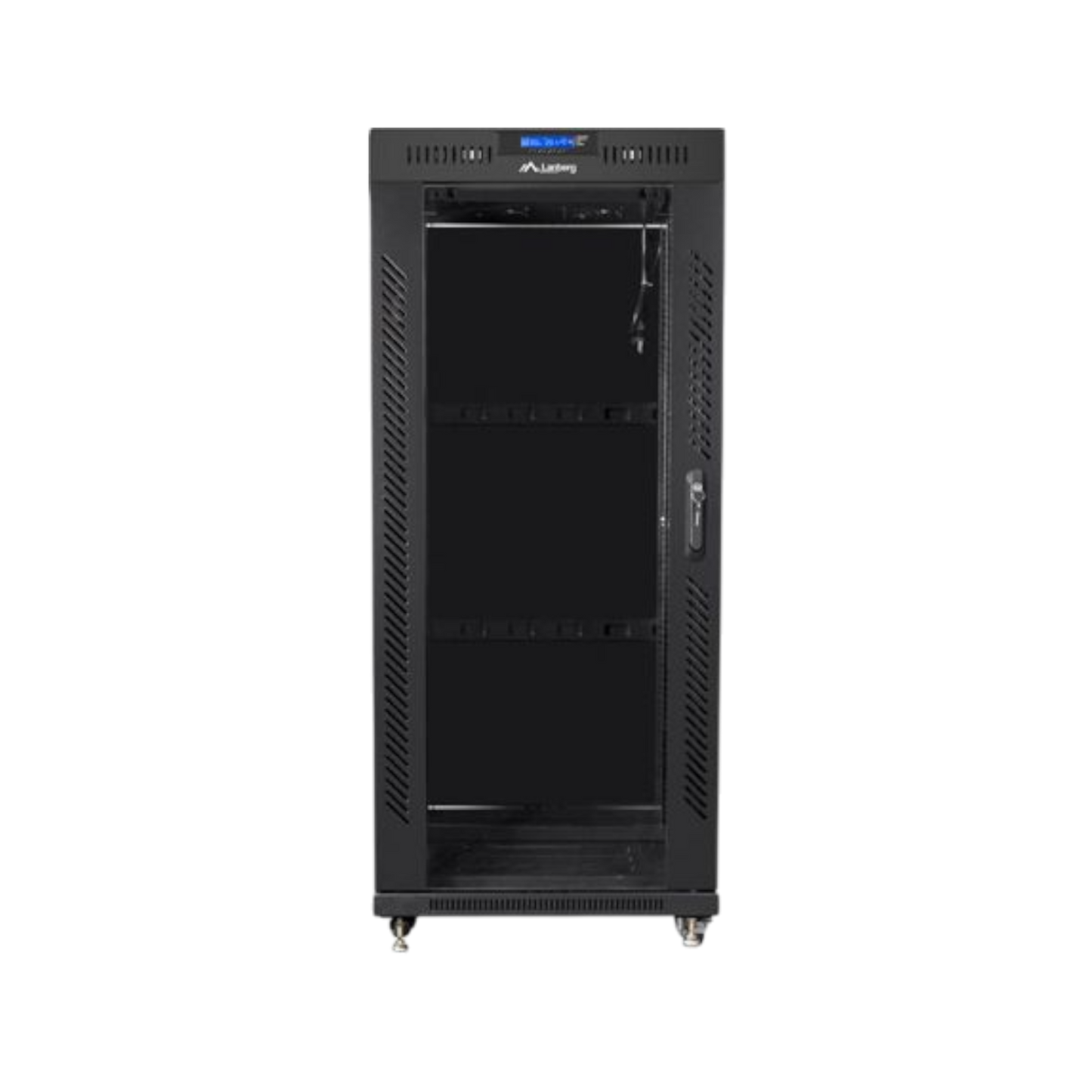 Szafa rack Lanberg 19" 27U 600x600mm stojąca LCD Drzwi szklane Czarny