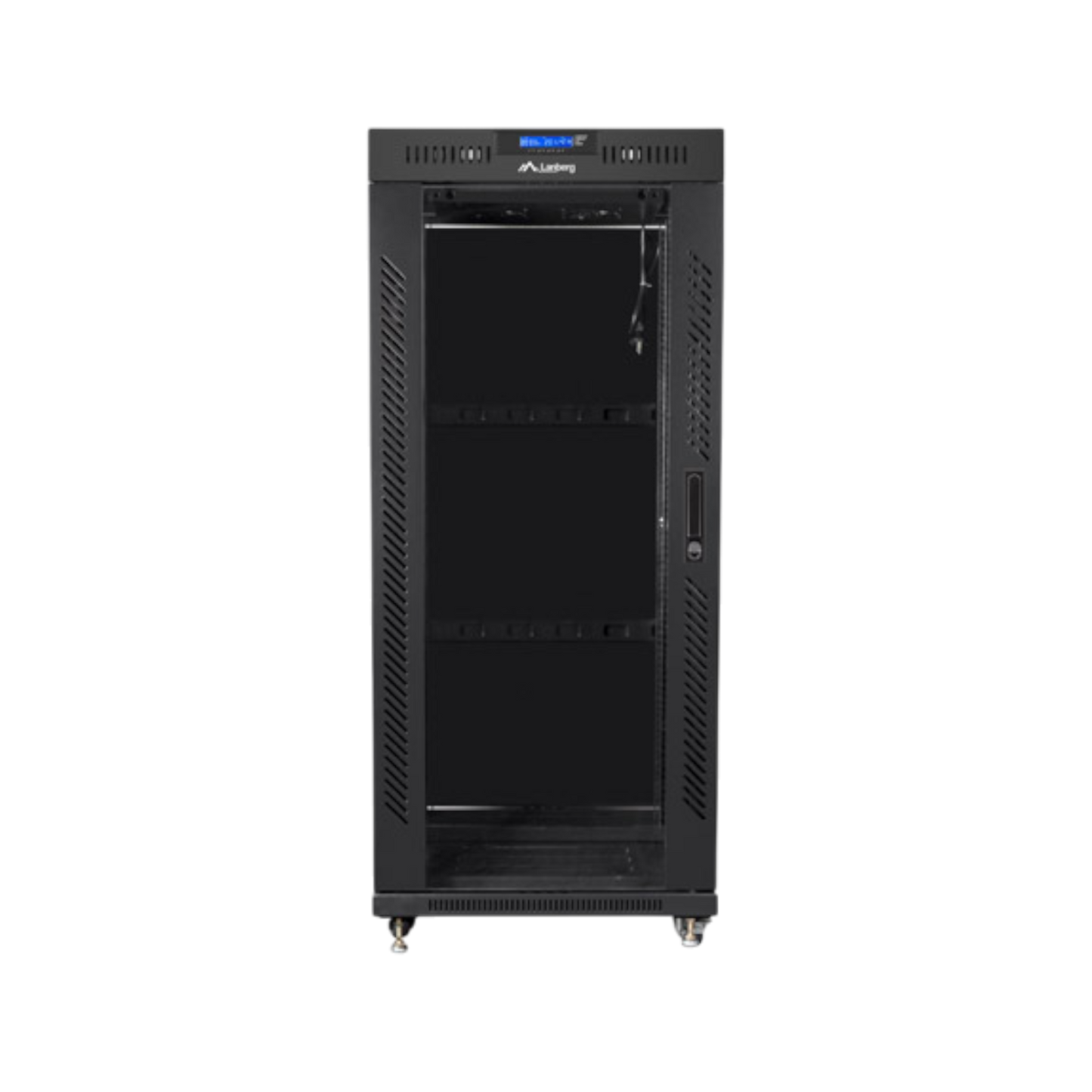 Szafa rack Lanberg 19" 27U 800x1000mm stojąca LCD V2 Drzwi szklane Czarny