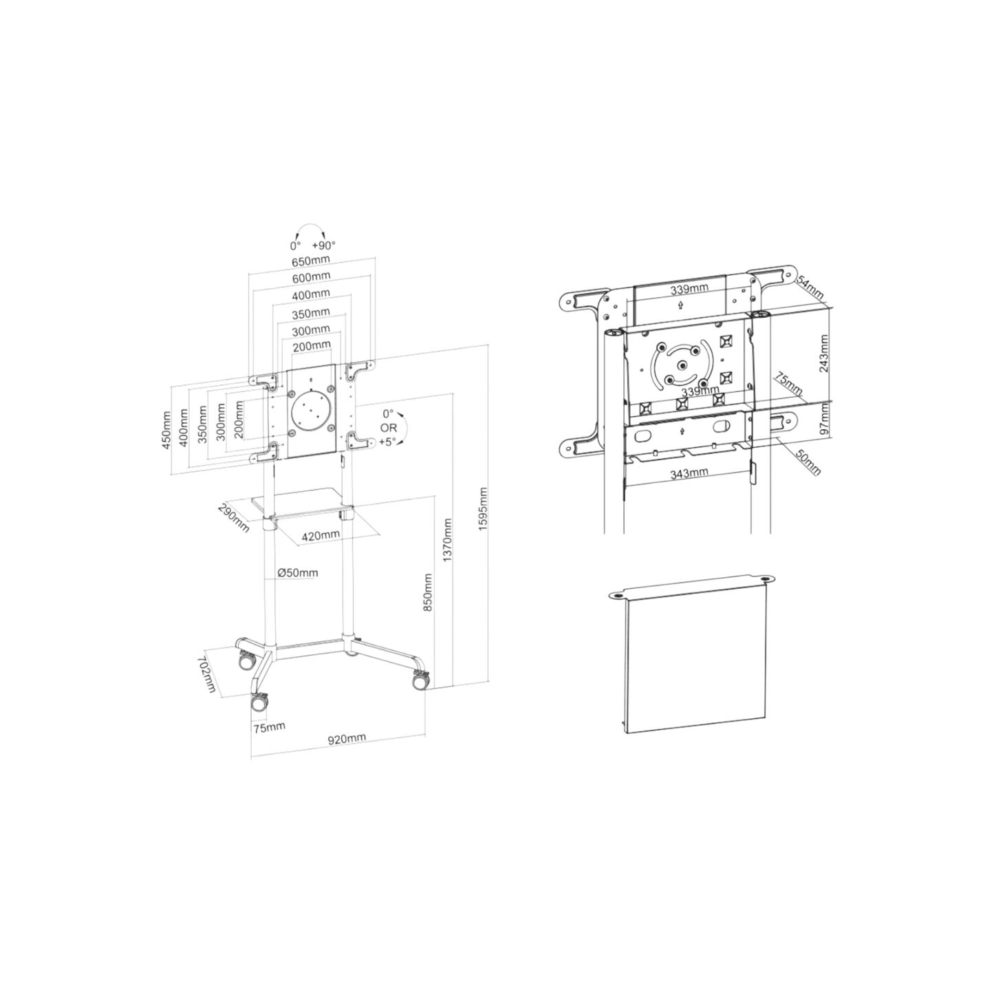 Stojak podłogowy do monitora Neomounts NS-M1250WHITE 37" - 70" VESA 70kg