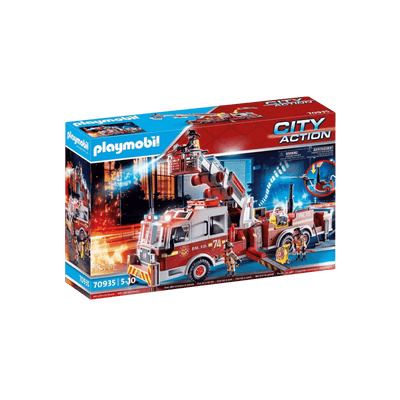 Playmobil Zestaw figurek City Action 70935 Wóz strażacki: US Tower Ladder